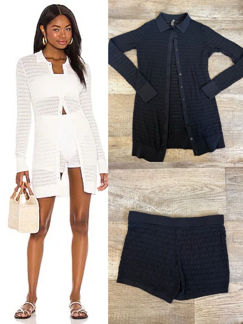 Devon Windsor Elodie Tunic and Shorts in Black SET